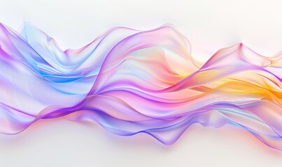 Abstract neon glowing liquid wave on white background, futuristic technological design