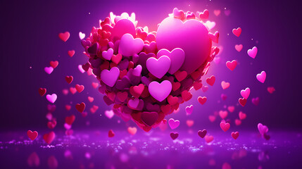 Red hearts bokeh, Valentine's Day background