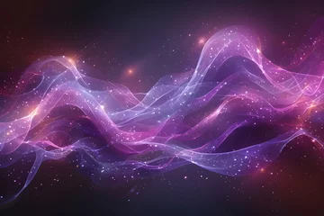 Fototapete Fraktale Wellen Exploring Cosmic Fractals in Purple and Blue, Energy and Motion in the Cosmic Sky, Nebulae and Fractals Dance in the Night, Illusions of Motion in the Celestial Sky, Fractal Designs in the Depths