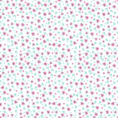 Vector seamless pattern. Pretty pattern in small flowers. White background. Ditsy floral background. The elegant the template for fashion prints. Stock vector.