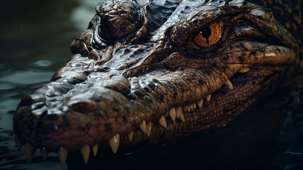 Obraz premium A Crocodile Reptiles front face Generated AI photo