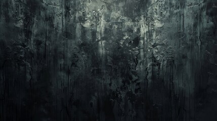 Grunge black textured backdrop for dramatic effect. Dark abstract background with a sense of decay and mystery. Artistic rough black surface for edgy designs. - obrazy, fototapety, plakaty