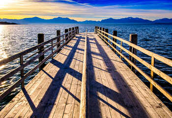 Fototapeta premium lake chiemsee in bavaria - seebruck