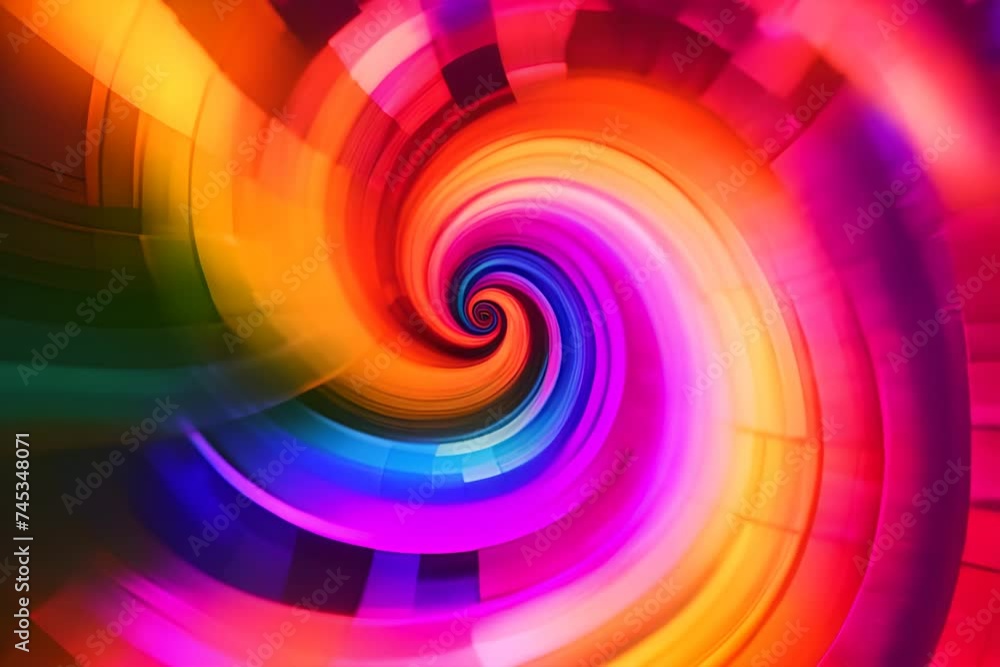Poster vibrant swirl of colors ranging from red to yellow, creating a mesmerizing spiral effect. it's a viv