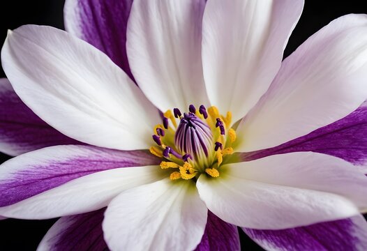 White and Purple Petal Flower Focus Photography