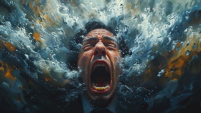 Concept of stress and anxiety. Generative AI