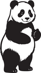 Panda Silhouettes EPS Panda Vector Panda Clipart	
