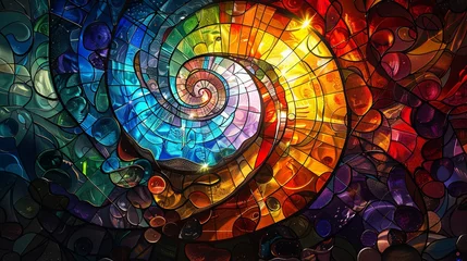 Photo sur Plexiglas Coloré Stained glass window background with colorful abstract.