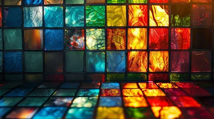 Photo sur Plexiglas Coloré Stained glass window background with colorful abstract.