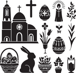 Obraz premium Easter Silhouettes EPS Easter Vector Easter Clipart 