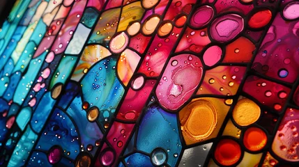 Papier Peint photo Coloré Stained glass window background with colorful abstract.