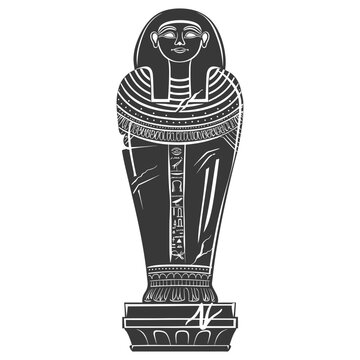 recommend clip art: Silhouette ancient egypt sarcophagus black color only