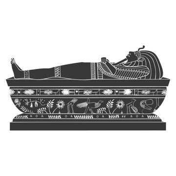 recommend clip art: Silhouette ancient egypt sarcophagus black color only