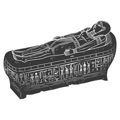Silhouette ancient egypt sarcophagus black color only