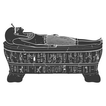 recommend clip art: Silhouette ancient egypt sarcophagus black color only
