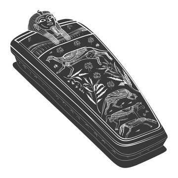 recommend clip art: Silhouette ancient egypt sarcophagus black color only