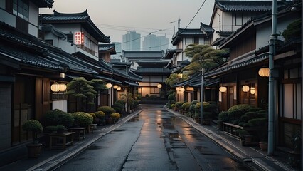 japan city scene, buildings in japan, japanese culture - obrazy, fototapety, plakaty