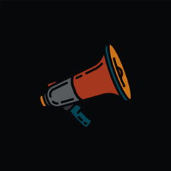 Original vector illustration. The contour icon of the speaker. A design element.