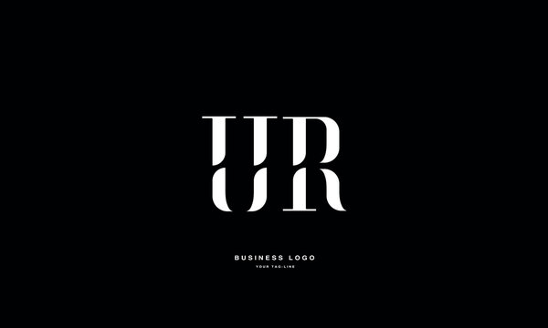 Alphabet Letters UR,RU, Initials Logo Monogram