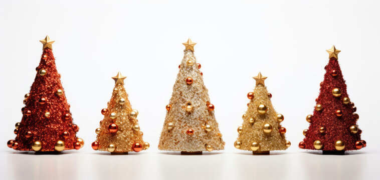 Group of Small Christmas Trees
