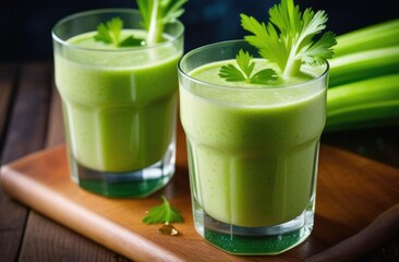 Healthy green celery smoothie, diet smoothie for weight loss,detoxifying green smoothie, healthy eating and nutrition, organic products