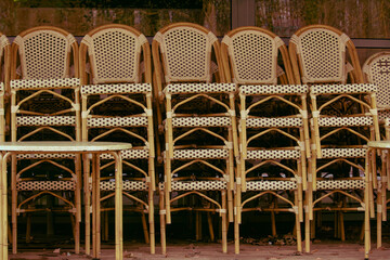 ld furniture for restaurant. Retro background
