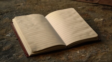 Obraz premium open old book without text on a wooden background. from above