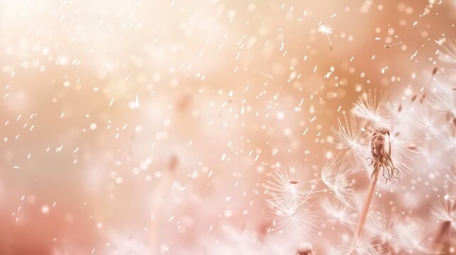 pink dandelions seed floral fluff pattern on a white background seamless © Ibad