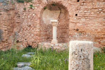 Greek history theme: ruins in Delphi  UNESCO World Heritage Site, Greece.