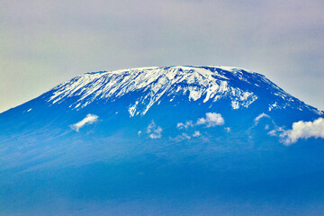 The famous melting glaciers in the Southern icefields of Mount Kilimanjaro's Kibo crater are seen...