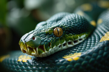 Fototapeta premium Close up of a green snake