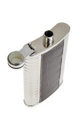 Metal flask isolated on white background