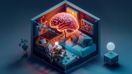 holographic brain inside a cozy environment