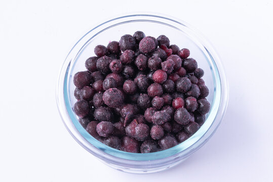 Frozen Wild Blueberries in a Bowl
