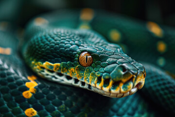 Fototapeta premium Close up of a green snake