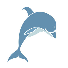 Aquatic mammal dolphin. Flat vector graphics.