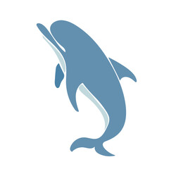 Aquatic mammal dolphin. Flat vector graphics.
