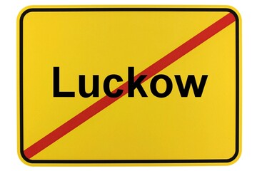Illustration eines Ortsschildes der Gemeinde Luckow in Mecklenburg-Vorpommern