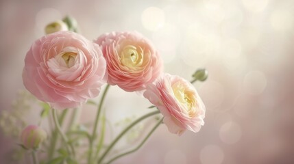 a vase filled with pink flowers sitting on top of a wooden table next to another vase filled with pink flowers.