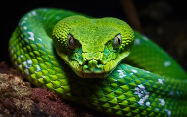 Fototapeta premium Close up of a green snake