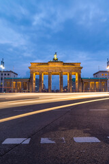 Symbol of Berlin and Germany, Brandenburg gate at night