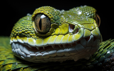 Fototapeta premium Close up of a green snake