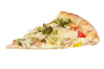 slice of delicious italian pizza, isolated on white