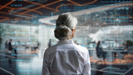 Senior Woman Programmer Engaged in AI Engineering: Analyzing Software Through LISP Open Bot...