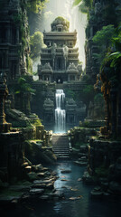 An ancient temple hidden deep within a jungle rumored to hold untold treasures