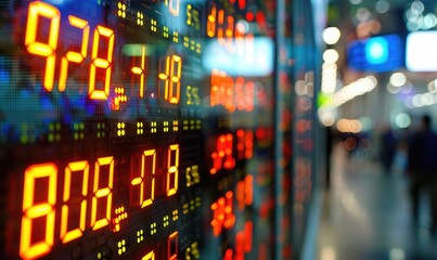 Stock price board in a stock exchange