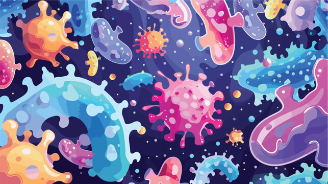 Bacteria Virus and Germs Microorganism Cells Vector