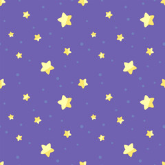 Cute starry night seamless pattern