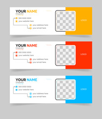 Clean and simple email signature template or email footer and personal social media cover page design,
Business Email Signature Design Template