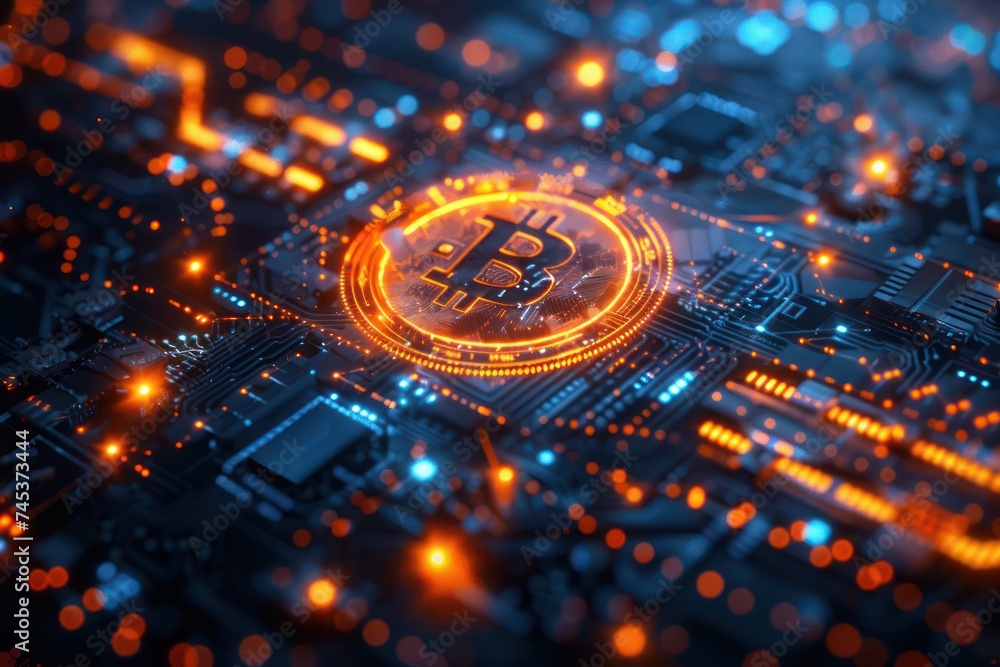 Poster medium shot of an encrypted digital ledger for personal finance management showcasing blockchain tec